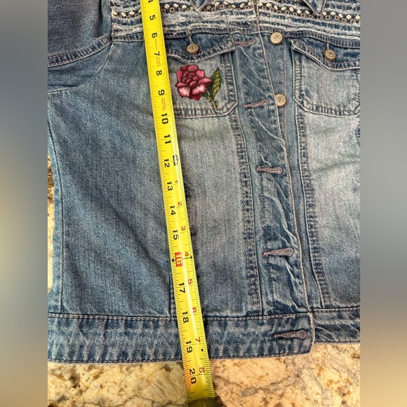 American Rag handpainted denim jean jacket Easter bunny rabbit sz LG girls OOAK - Picture 10 of 11